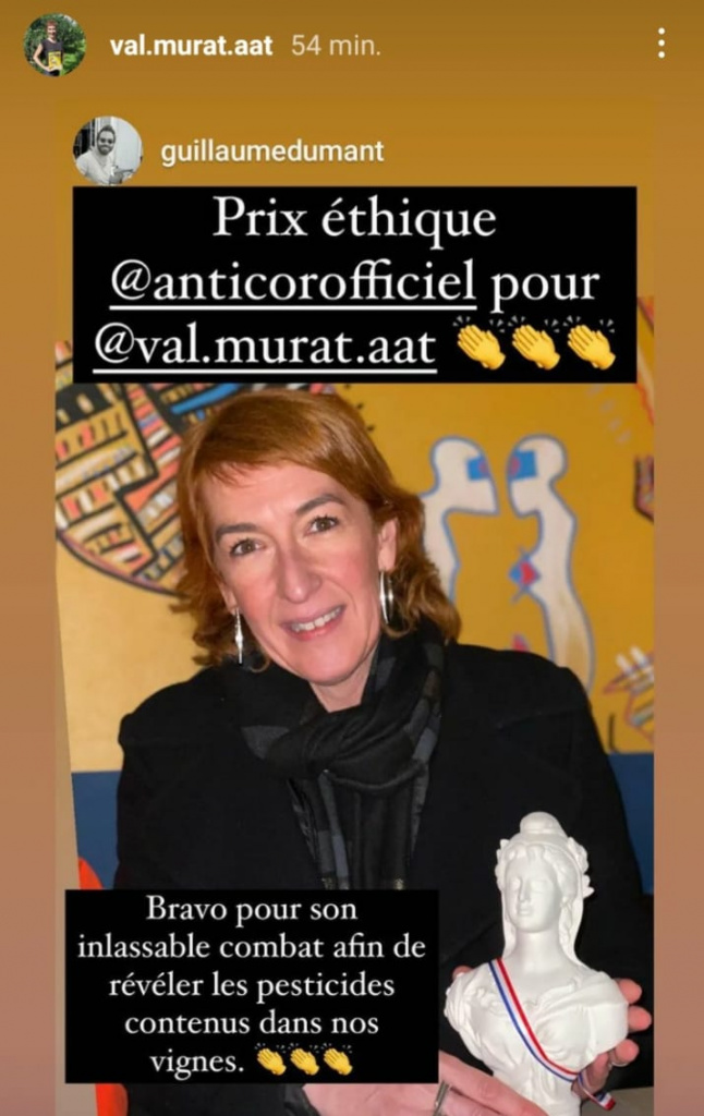 Valérie Murat reçoit le prix éthique ANTICOR