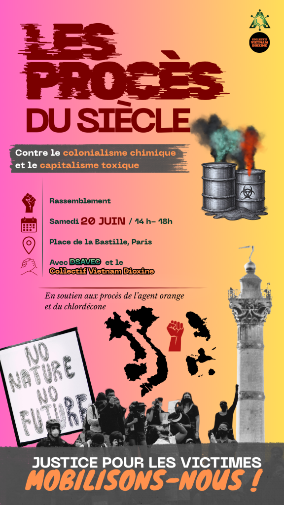 Rassemblement le 20 juin à Paris contre le colonialisme chimique et le capitalisme toxique